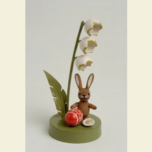 Small Figures & Ornaments Animals Rabbits Bunny with lily of the valley - 7 cm / 3 inches