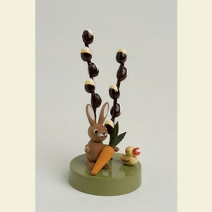 Small Figures & Ornaments Animals Rabbits Bunny with pussy willow - 7 cm / 3 inches