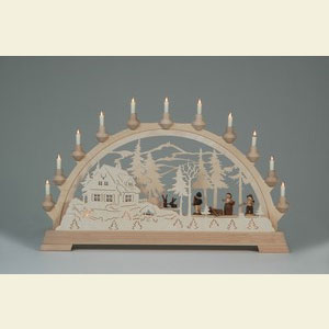 Candle Arches Fret Saw Work Candle Arch Forest House - 65 x 40cm / 26 x 16 inches
