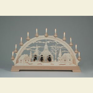 Schwibb�gen Laubs�gearbeiten Schwibbogen Seiffener Kirche mit Kurrende - 65 x 40cm / 26 x 16 inches