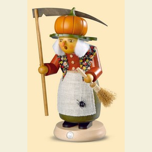 R�ucherm�nner Sonstige Figuren R�ucherm�nnchen Hexe mit K�rbis - 25cm
