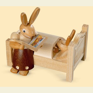 Small Figures & Ornaments Animals Rabbits Bunny Mom tells good night stories - 9cm / 3.5 inch