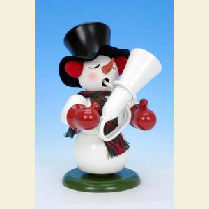 R�ucherm�nner Schneem�nner R�ucherm�nnchen Schneemann mit Tuba - 23cm