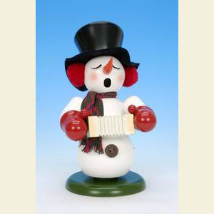 Smokers Snowmen Smoker Snowman with Accordion - 23cm / 9 inch