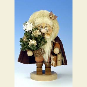 R�ucherm�nner Weihnachtsm�nner R�ucherm�nnchen Wichtel Santa mit Strohsternbaum - 27,5cm