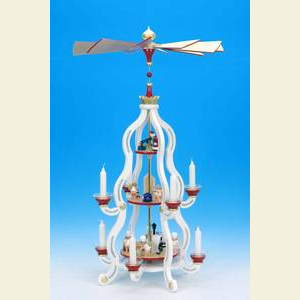 Weihnachtspyramiden 3-st�ckige Pyramiden 3 - st�ckige Pyramide - Tradition in weiss - 85,5cm