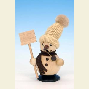 R�ucherm�nner Schneem�nner R�ucherm�nnchen Schneebub mit Schneeschippe natur - 12cm