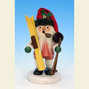R�ucherm�nner Weihnachtsm�nner R�ucherm�nnchen Weihnachtsmann mit Ski - 18,5cm