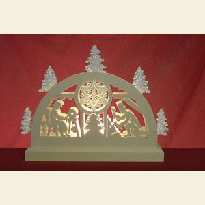 Candle Arches Fret Saw Work Mini Lightarch - Lace-Making - 23x15x4,5cm / 9x6x2 inches