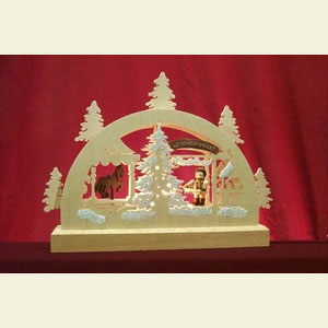 Candle Arches Fret Saw Work Mini Lightarch - Christmas Fair - 23x15x4,5cm / 9x6x2 inches