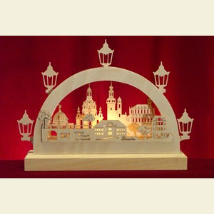 Schwibb�gen Laubs�gearbeiten Mini Schwibbogen - Dresden - 23 x 15 x 4,5 cm