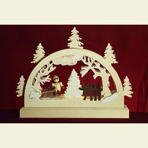 Candle Arches Fret Saw Work Light-Arch Ice Skater (3 figures) - 23x15x4, cm / 9x6x2 inches
