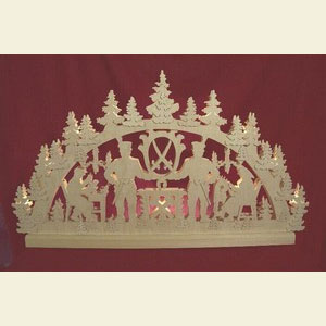 Candle Arches Fret Saw Work 3D-Double-Arch - Miner - 72x40x5,5 cm / 28x16x2 inches