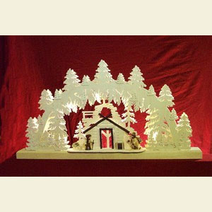 Candle Arches Fret Saw Work 3D-Double-Arch - Refuge - 62x33x5,5 cm / 24x13x2 inches