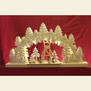 Candle Arches Fret Saw Work 3D-Double-Arch - Hunter Stance - 62x33x5,5 cm / 24x13x2 inches