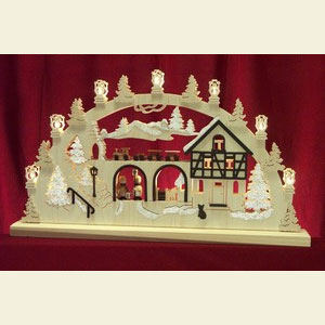 Candle Arches Fret Saw Work 3D-Double-Arch - Rail - 62x37x5,5 cm / 24x14x2 inches