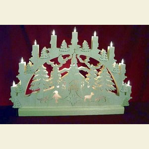 Candle Arches Fret Saw Work 3D-Double-Arch - Seiffen Church - 42x30x4,5 cm / 16x12x2 inches
