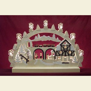 Candle Arches Fret Saw Work 3D-Double-Arch - Rail - 42x30x4,5 cm / 16x12x2 inches