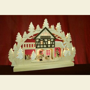 Candle Arches Fret Saw Work 3D-Double-Arch - Erzgebirge Workshop - 42x30x4,5 cm / 16x12x2 inches