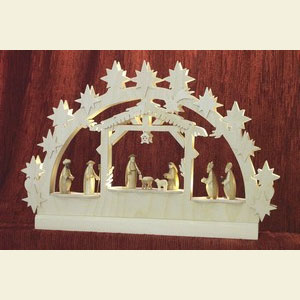 Candle Arches Fret Saw Work 3D-Double-Arch - Nativity - 42x30x4,5 cm / 16x12x2 inches