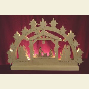 Candle Arches Fret Saw Work 3D-Double-Arch - Nativity - 42x30x4,5 cm / 16x12x2 inches