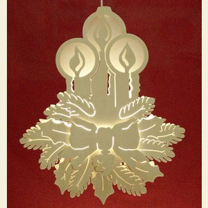 World of Light Window-Pictures Window Picture - Three Candles - Dia: 30,5 cm / 12 inches