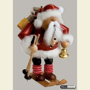 Smokers Santa Claus Smoker Santa with Ski - 20cm