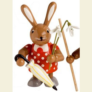 Kleine Figuren & Miniaturen Tiere Hasen H�sin mit Schneegl�ckchen - 11 cm
