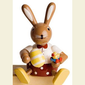 Small Figures & Ornaments Animals Rabbits Bunny female with duck sitting - 10 cm / 4 inches