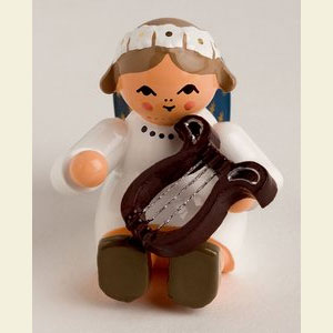 Angels Orchestra of Angels (KWO) Angel with Cittern sitting - 4 cm / 2 inches