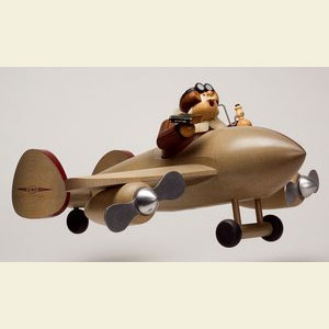 R�ucherm�nner Berufe R�ucherm�nnchen Flugzeug mit Pilot 20 x 40 cm