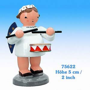 Engel Engelsorchester (KWO) Engel mit rot-wei�er Trommel - 5 cm