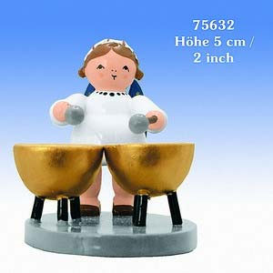 Angels Orchestra of Angels (KWO) Angel with 2 Bass drums  - 5 cm / 2 inch
