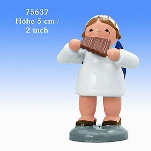 Angels Orchestra of Angels (KWO) Angel with pan flute  - 5 cm / 2 inch