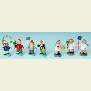 Small Figures & Ornaments Flower children Children on Christmas - 4 pcs - 5 cm / 2 inch