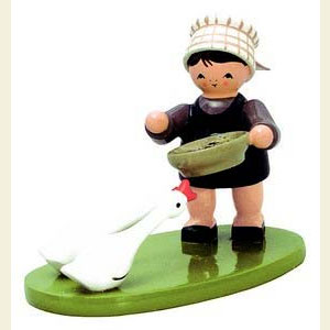 Kleine Figuren & Miniaturen Blumenkinder M�dchen beim F�ttern - 6 cm