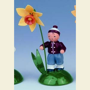 Small Figures & Ornaments Flower children Boy with Narcissus - 6 cm / 2 inch