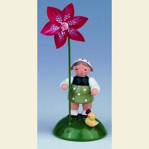 Small Figures & Ornaments Flower children Girl with Aster - 6 cm / 2 inch