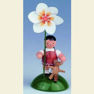 Small Figures & Ornaments Flower children Girl with Dahlia - 6 cm / 2 inch