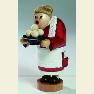 R�ucherm�nner Sonstige Figuren R�ucherm�nnchen Oma mit Kl��en - 17 cm