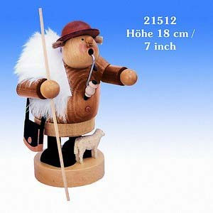 Smokers Professions Smoker Shepherd with staff - 18 cm / 7 inch