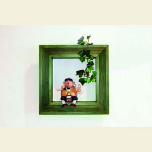 Smokers Incense Cones etc. Frame for Edge stool - 33cmx33cmx8cm - color: green