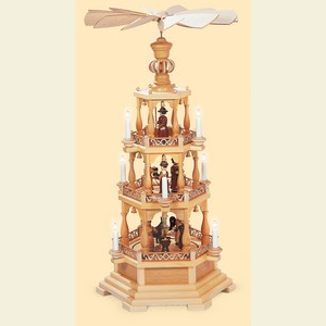 Weihnachtspyramiden 3-st�ckige Pyramiden 3-st�ckige Pyramide - Heilige Geschichte - 100 cm - 230 V Elektromotor