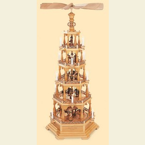 Christmas-Pyramids 5-tier Pyramids 5-tier pyramid - The Christmas Story - 150 cm / 59 inch - 230 V electr. motor