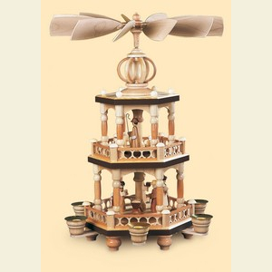 Weihnachtspyramiden 2-st�ckige Pyramiden 2-st�ckige Weihnachtspyramide - Heilige Geschichte - 42 cm