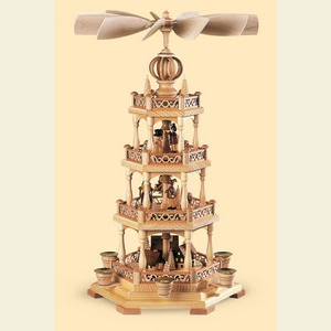 Christmas-Pyramids 3-tier Pyramids 3-tier pyramid - Erzgebirge motif - 58 cm / 23 inch