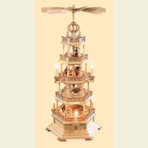 Weihnachtspyramiden 4-st�ckige Pyramiden 4-st�ckige Pyramide Waldmotiv - elektrisch - 77 cm