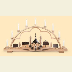 Candle Arches Illuminated inside Candle Arch - Village Seiffen - 105 cm / 41 inch