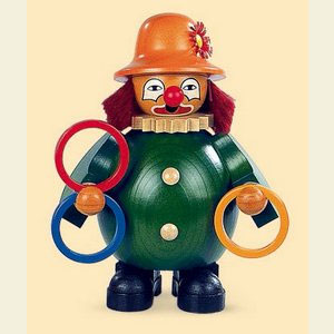 R�ucherm�nner Sonstige Figuren R�ucherm�nnchen Clown Jongleur mit Ringen - 14 cm