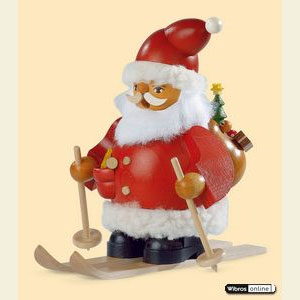 R�ucherm�nner Weihnachtsm�nner R�ucherm�nnchen Weihnachtsmann auf Skiern - 14cm